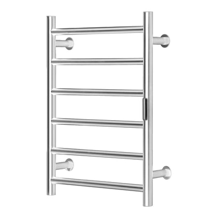 Heated Towel Rack, Wall Mounted 6-Bar, Timer, IPX5