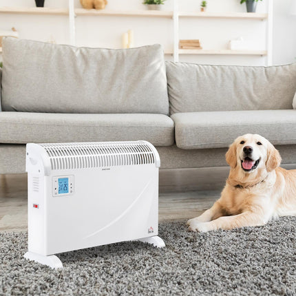 Elektrický teplovzdušný ventilátor, 2000W, 3 stupně, časovač, bílá