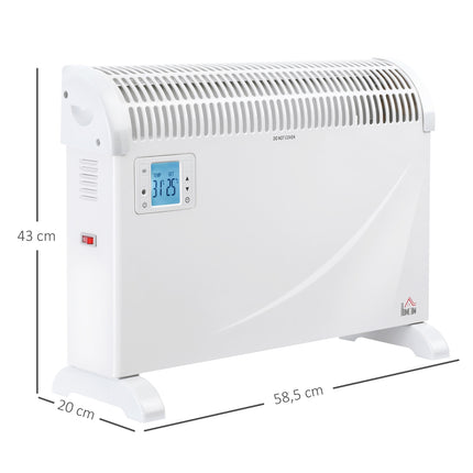 Elektrický teplovzdušný ventilátor, 2000W, 3 stupně, časovač, bílá