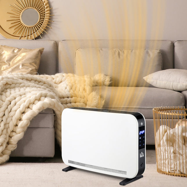 Elektrický teplovzdušný ventilátor 2180W, 3 stupně ohřevu, časovač, bílá