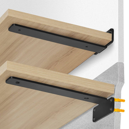 Heavy-Duty 12-Inch Steel Shelf Brackets, 6 Pack, 160 lb