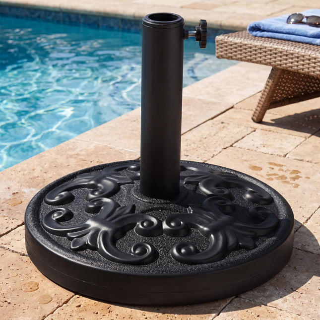 Robuster 12 kg Schirmständer, verstellbarer Drehknopf