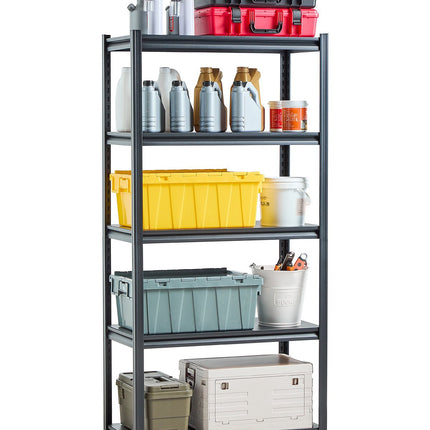 Heavy Duty 5-Tier Metal Shelving, 2000 lb, Black