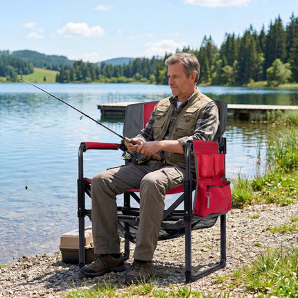 Heavy Duty Camping Chair with Cup Holder and Side Pocket