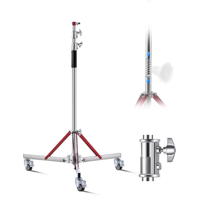 Heavy Duty Light Stand With Casters, 10.5 ft, 44 lb
