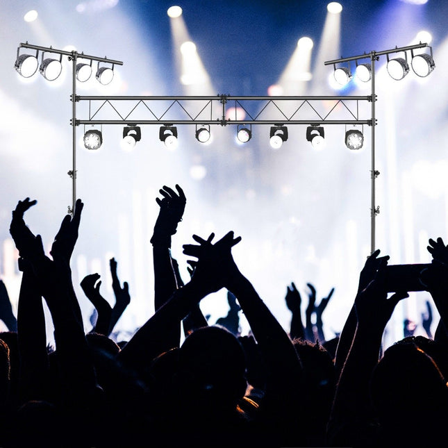 Heavy Duty Metal DJ Light Stand with Adjustable Height Retractable T-Bar Tripod Stands Black