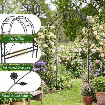 Heavy Duty Metal Garden Arch Trellis for Climbing Plants
