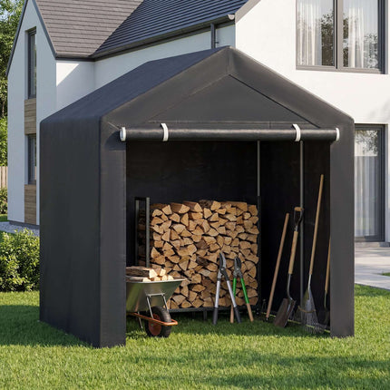 Heavy-Duty Portable Storage Shed, Dark Gray, 7.2 x 5.2 x 5.7 ft