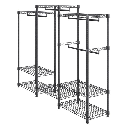 Heavy-Duty Rolling Clothes Rack, 4 Rods, 8 Tiers, 800 lb