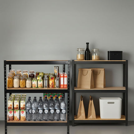 Heavy-Duty Shelving Unit with Workbench