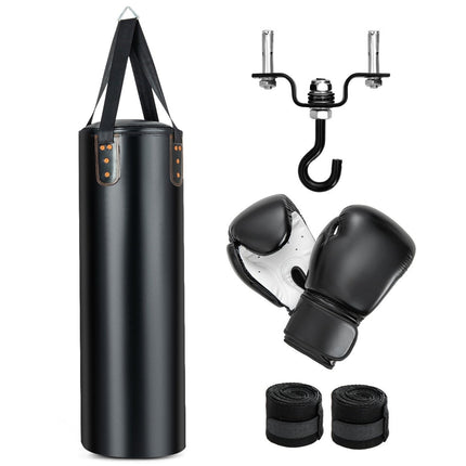 Těžký boxovací pytel pro dospělé 4 v 1, závěsný pytel s boxerskými rukavicemi 12OZ