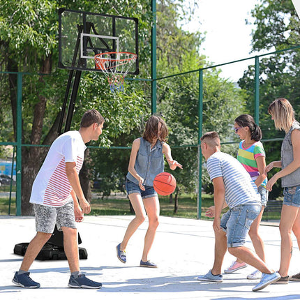 Nastavitelný ocelový basketbalový stojan, 293-350 cm, s kolečky