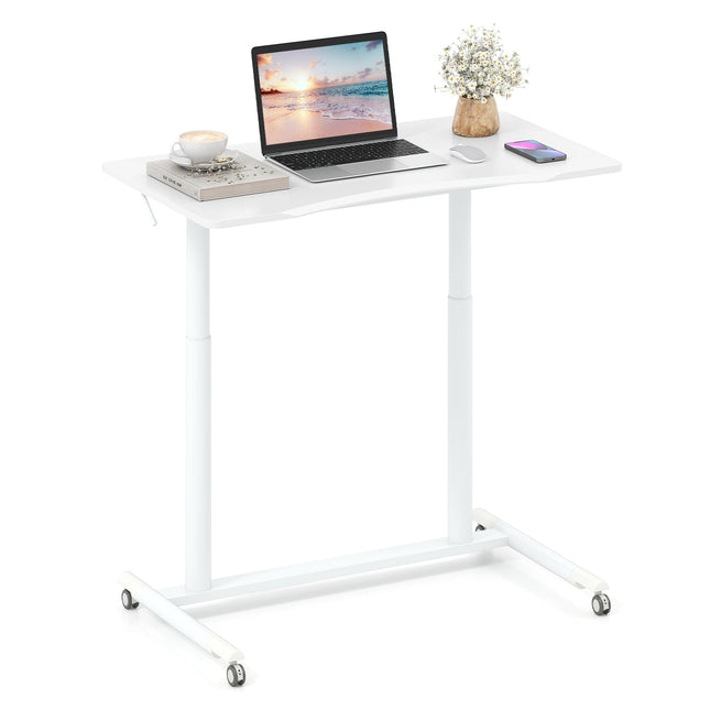In hoogte verstelbaar C-vormig bureau met wielen, 70-106 cm