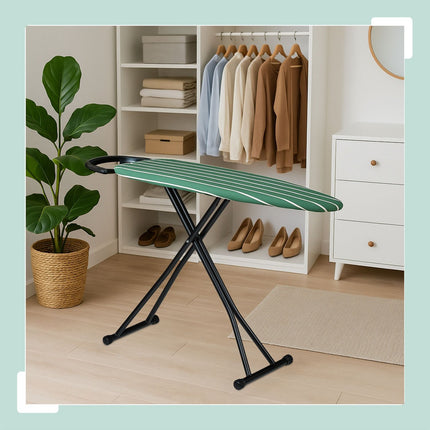 Height-Adjustable Ironing Board with Iron Rest, 121 x 39 cm
