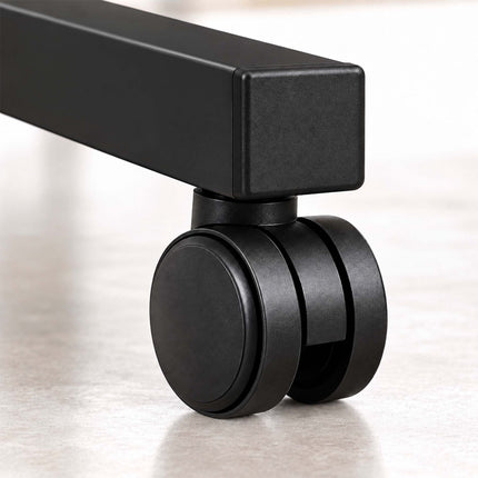 Height-Adjustable Laptop Table with Castors, Tilting Top – Black, 67-90 cm