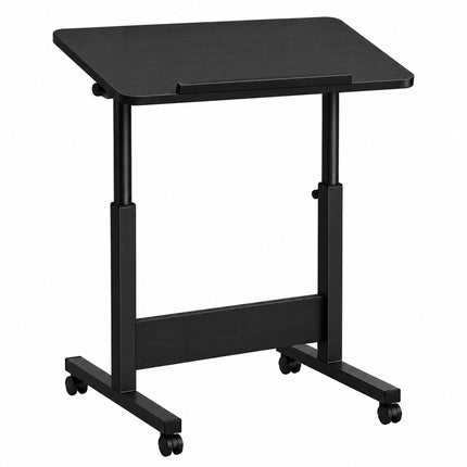 Height-Adjustable Laptop Table with Castors, Tilting Top – Black, 67-90 cm