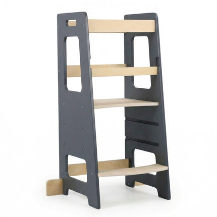 Höhenverstellbarer Lernturm aus MDF-Holz für Kleinkinder