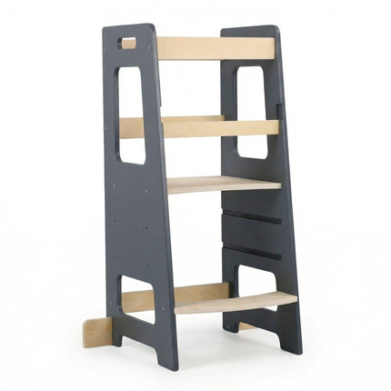 Höhenverstellbarer Lernturm aus MDF-Holz für Kleinkinder