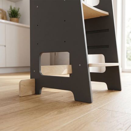 Höhenverstellbarer Lernturm aus MDF-Holz für Kleinkinder