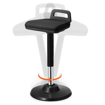 Height-Adjustable Wobble Chair with Handle, Black