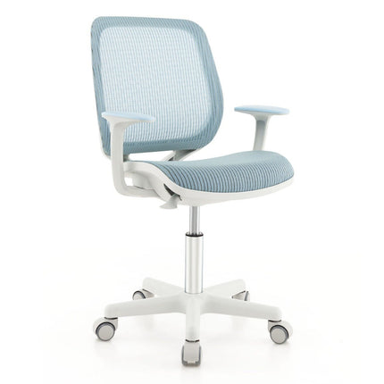 Výškově nastavitelná dětská otočná židle s brzdou sedáku, ergonomická židle k psacímu stolu, kancelářská židle, modrá