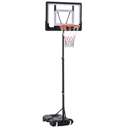 Výškově nastavitelný venkovní basketbalový koš s kolečky, černá