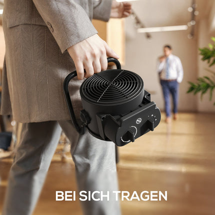 Teplovzdušný ventilátor, 3 režimy, termostat, ochrana proti přehřátí, černá