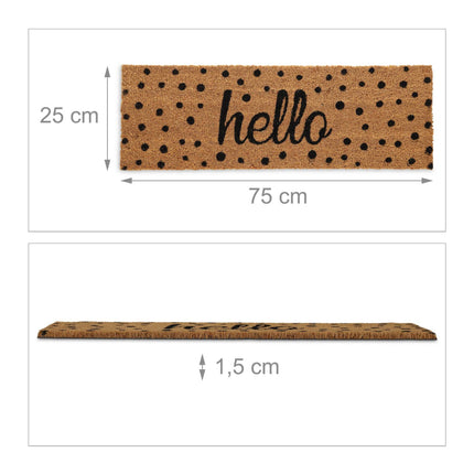 Kokosová rohožka Hello s puntíky