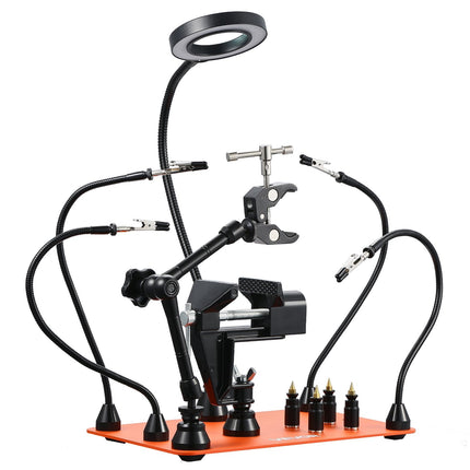 Helping Hands Soldering Station – 4 Arms, 3X LED Magnifier