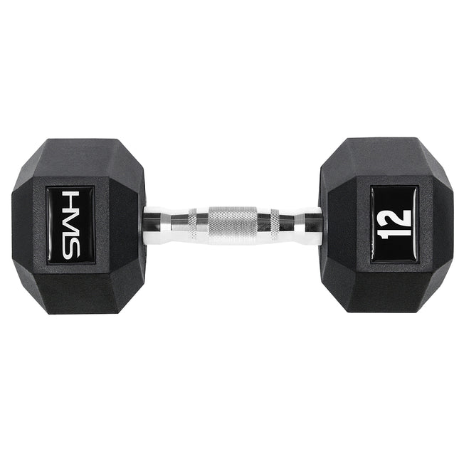 Hexagonální činka 12 kg – pogumovaná, proti odkutálení