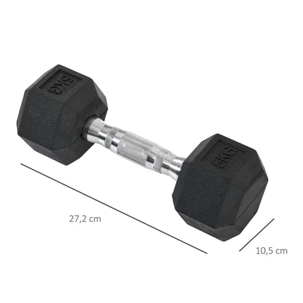Pár hexagonálních činek, 5 kg každá, pogumovaná litina