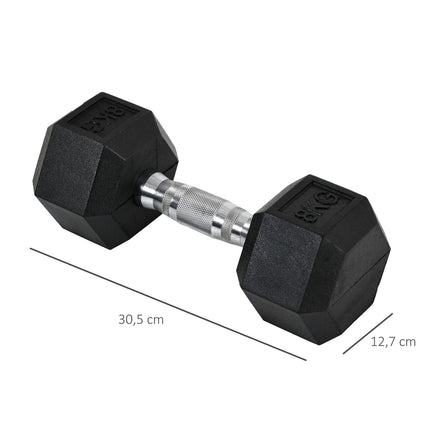 8 kg Hexagon Dumbbells Set, cast iron, knurled grips