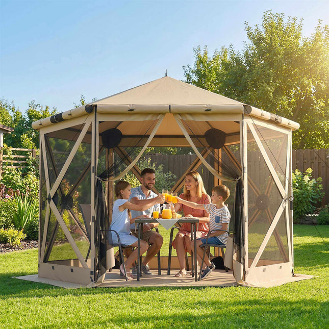 Šestihranný pavilon, 3x2.6m, vodotěsný, odolný UV záření