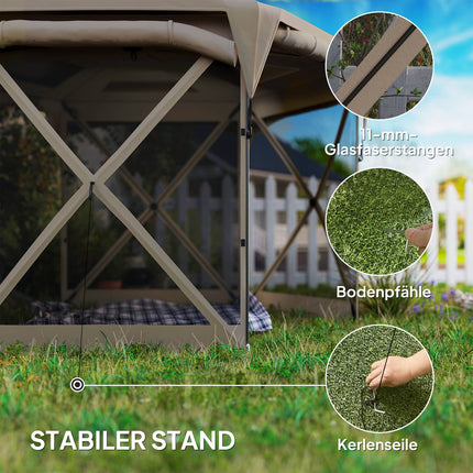 Šestihranný pop-up pavilon 3.5x3m, vodotěsný zahradní stan UV30+