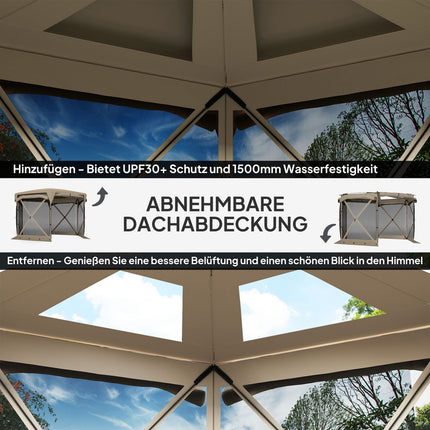 Šestihranný pop-up pavilon 3.5x3m, vodotěsný zahradní stan UV30+