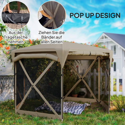 Šestihranný pop-up pavilon 3.5x3m, vodotěsný zahradní stan UV30+