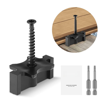Hidden Deck Fasteners, 500PCS, 6.5 mm Gap, Black, With Screws