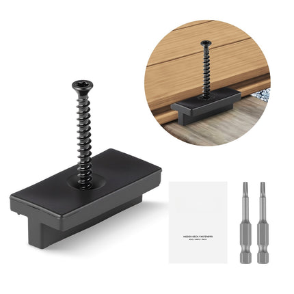 Hidden Deck Fasteners Kit, 500 Pack, 5.5 mm Gap, Black