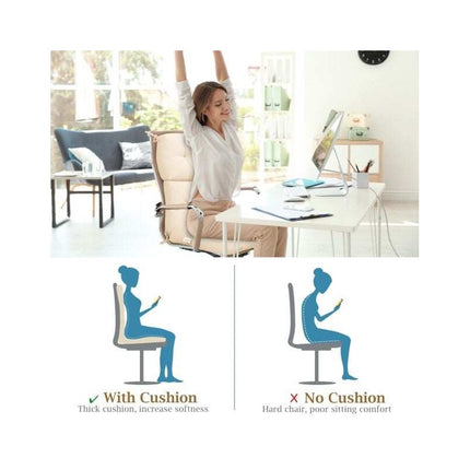 High Back Chair Cushion with 3-Position Adjustable Backrest, Beige, Waterproof