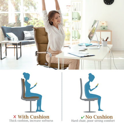 High Back Chair Cushion with 3-Position Adjustable Backrest, Brown, Waterproof
