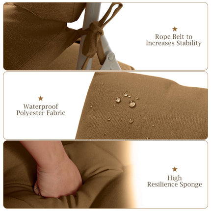 High Back Chair Cushion with 3-Position Adjustable Backrest, Brown, Waterproof