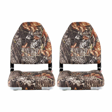 High-Back Folding Boat Seat, PU Fabric, 2-Pack