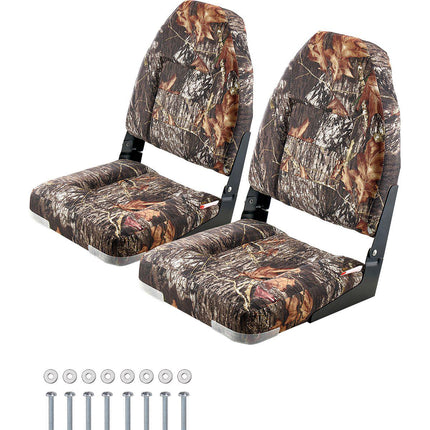 High-Back Folding Boat Seat, PU Fabric, 2-Pack