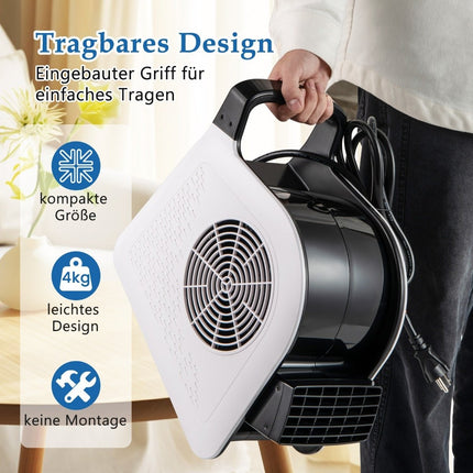 Vysokorychlostní podlahový ventilátor, 130W, 3 rychlosti, otočný 185°