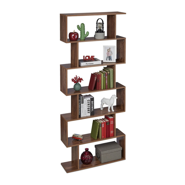 Hoge boekenkast bruin