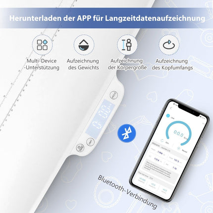 Přesná váha pro miminka a mazlíčky s chytrým ovládáním přes APP, funkce hold a tára, bílá
