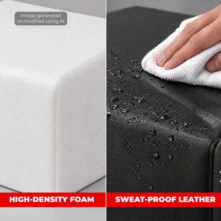 Hip Thrust Box 60 x 56 cm with Inclined Back Support, Height 40–45 cm, Black