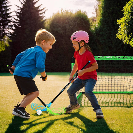 Hockeyspiel-Set mit Tor, 2 Schlägern & Ball