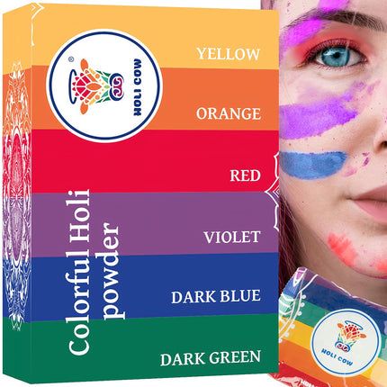 Barevný prášek Holi - sada 6x100g