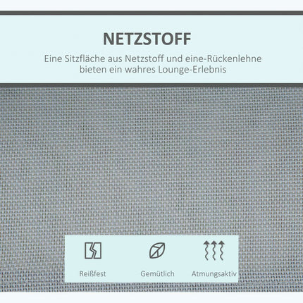 Třímístná šedá zahradní houpačka se stříškou – kov 170x110x153cm
